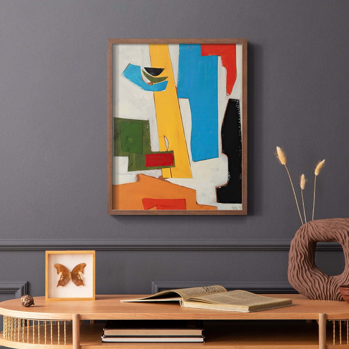 Andalusian Village Framed Print in Brown Solid Wood Framed Print No Nail Hanging