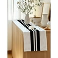 thumbnail image 5 of Table Runner 108 Inches Long for Kitchen Dining, Black Stripe Dresser Scarf Farmhouse, Dining Table Decorations for Wedding/Parties, Abstract Modern Art Vertical Striped 13 x 108 In, 5 of 9