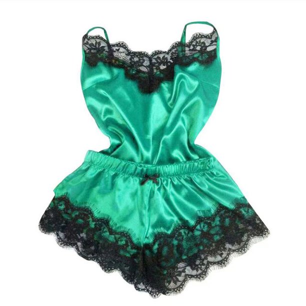Pijama de mujer, traje de moda con cuello en V, picardías de satén elástico, lencería Sexy de encaje, pijama con lazo, conjunto de pantalones cortos para dormir, ropa de dormir nueva xuanjing unisex