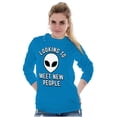 thumbnail image 3 of Funny Nerdy Aliens UFOs Believers Plus Size Long Sleeve Graphic Tee Shirt Brisco Brands 4X, 3 of 4