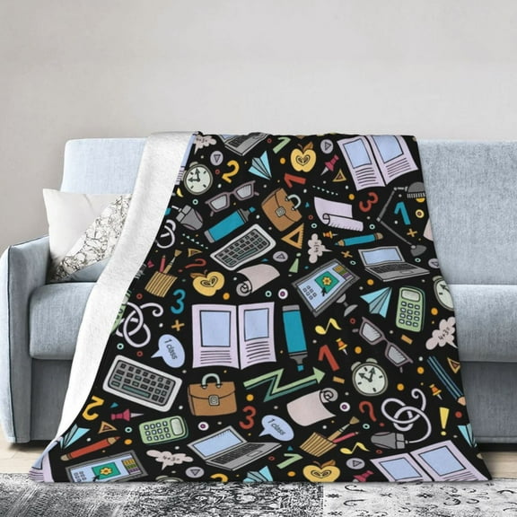 Back To School Blanket Gifts For Kids Adults - Lightweight Throw Blanket For Bedroom Living Room Decor Soft Fuzzy Fleece Cozy Plush Bed Couch 50"X40"