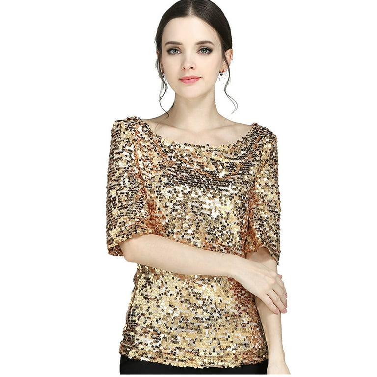 Black and gold dressy tops on sale