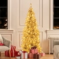 thumbnail image 2 of Costway 6FT Pre-lit Artificial Silver Tinsel Xmas Tree with 790 Branch Tips 300 LED Lights, 2 of 10