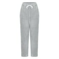 thumbnail image 5 of Ladies Trousers Fleece Womens Joggers Cargo Combat Jogging Bottoms Casual Elasticated Women Sweatpants with Pockets Tracksuit Pants Gray L, 5 of 7