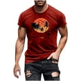 thumbnail image 1 of Hombres Pantalones Cortos de Manga Corta Impresa Casual Cuello Redondo Superior, Camisa de Moda para el Verano Y la Primavera, 1 of 8