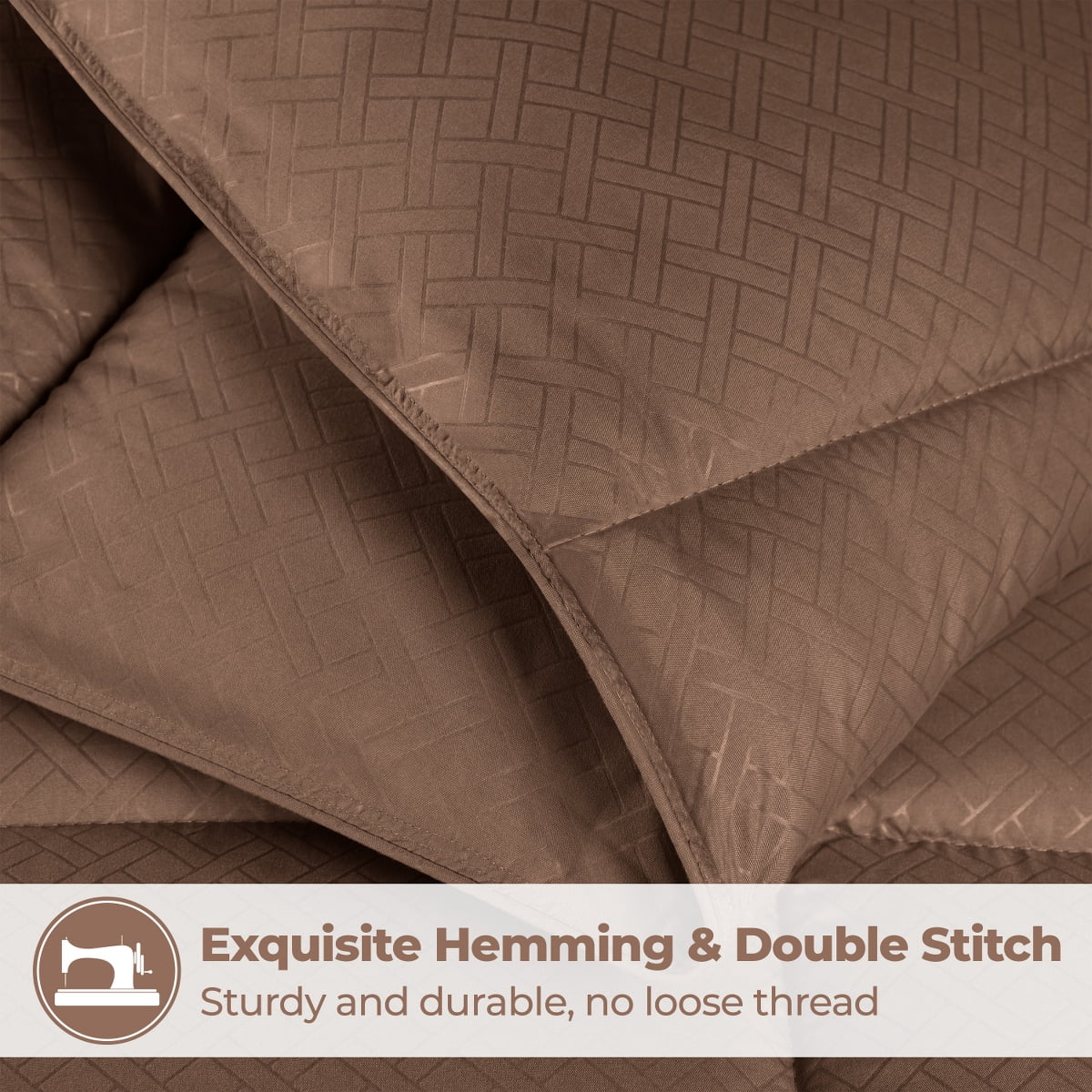 Superior Basketweave Plush Down Alternative Comforter, Full/Queen, Taupe