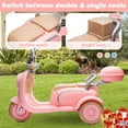 thumbnail image 6 of 12V Electric Motorcycle for Kids, 2 Seater Battery Power Ride on Motorcycle Toys with Slow Start, LED, Music, USB, 3 Wheel Electric Motorcycle for Boy Girl Birthday Gift, Pink, 6 of 7