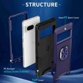 thumbnail image 5 of Dteck for Google Pixel 7 6.3 inch Case, Military Grade Rugged Heavy Duty Cell Phone Cover with Magnetic Ring Stand,TPU Bumper+Hard PC Hybrid Shockproof case for Pixel 7, Blue, 5 of 7