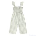 thumbnail image 2 of Fozruso Jumpsuit for Girls Casual Toddler Girls Sleeveless Lattice Prints Tops Bottoms Jumpsuit Clothes Sizes 6-12 Months(Green), 2 of 7