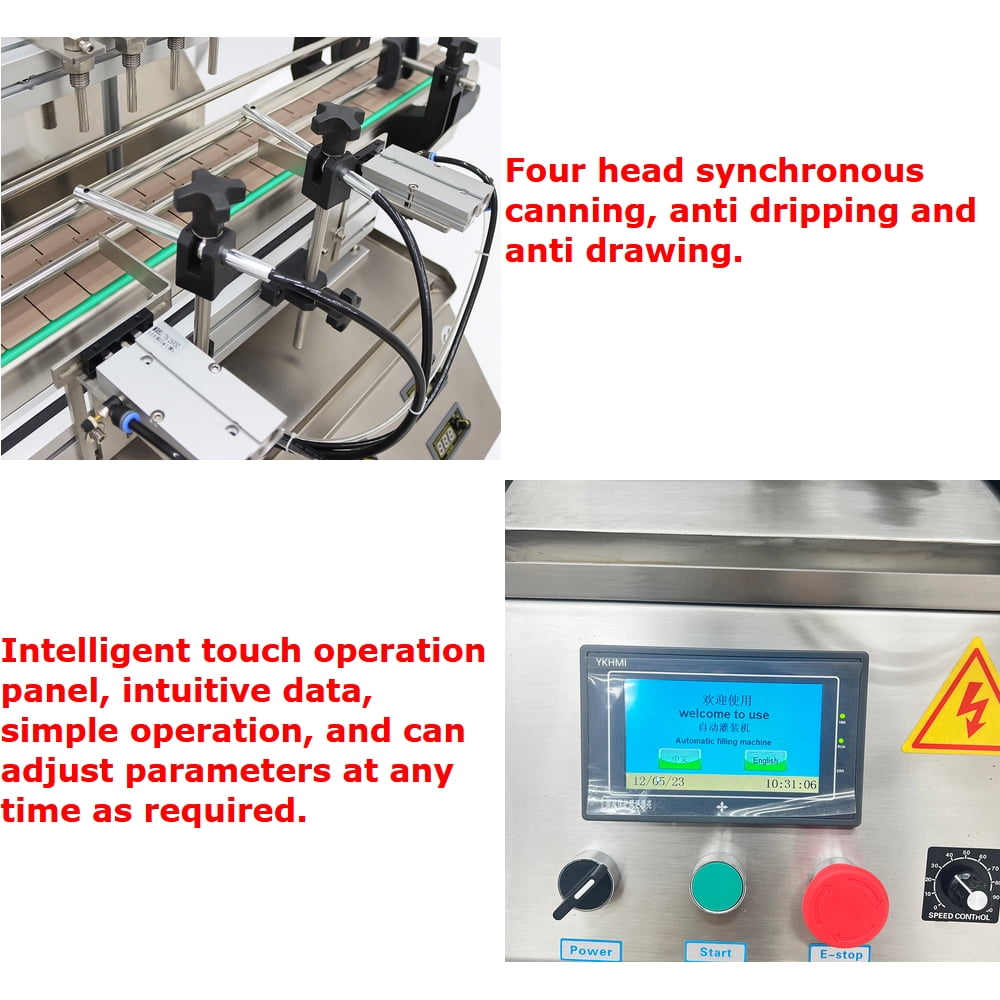5-1000ML Magnetic Pump Filling Machine Desktop Four Head Commercial 110V 60HZ