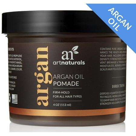 Argan Oil Pomade (4oz) - Natural All Day Firm Hold for Shine Voluminous (Best Comb For Pomade)