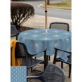 thumbnail image 6 of Square Outdoor Tablecloth with Umbrella Hole Blue Dotted Lines Outside Table Cloth Waterproof Patio Table Cover Geometric Abstract Art Zipper Tablecloths for Picnic Party Camping 60x60 Inch, 6 of 8