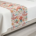 thumbnail image 2 of Floral Bed Runner, Spring Themed Blossomings Laurel Leaf Bird, Decorative Accent Bedding Scarf for Hotels Homes and Guestrooms, Twin, Burnt Sienna Multicolor, by Ambesonne, 2 of 2