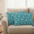 thumbnail image 3 of Outdoor Waterproof Pillow Covers Easter Cute Bunny with Bow on Blue Decorative Throw Pillow Protectors,Pillowcase Cushion Cases for Patio Sofa Garden Couch,20x12in,Pack of 2, 3 of 14