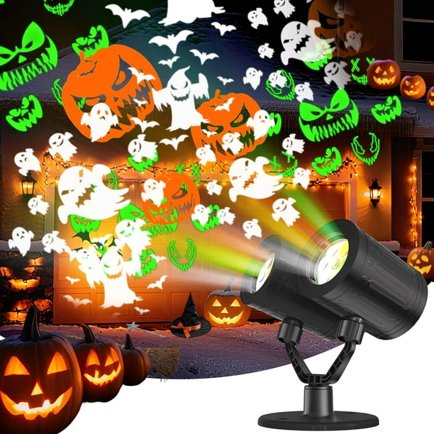 Proyector de Halloween Lurious, temporizador impermeable de doble cabezal