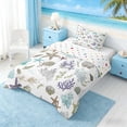 thumbnail image 2 of Manfei Watercolor Seashell Starfish Coral Twin Comforter Sets for Kids Boys and Girls, Coastal Sealife Bedding Set, Polka Dots Reversible 2pcs, 1 Comforter and 1 Pillowcase, 2 of 6