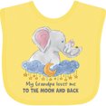 thumbnail image 3 of Inktastic My Grandpa Loves Me to the Moon and Back Elephant Family Boys or Girls Baby Bib, 3 of 4