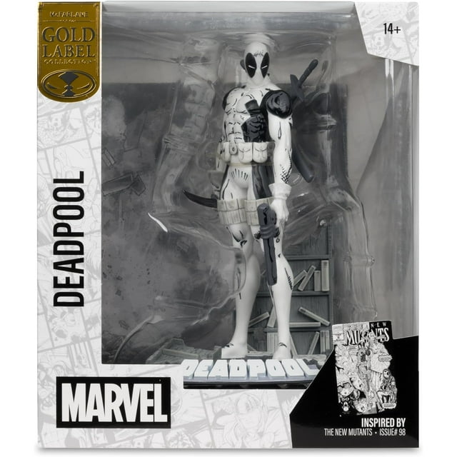 Marvel Collectible 7 Inch Statue Figure 1/10 Scale Posed Scene Exclusive - Deadpool (Line Art) Gold Label