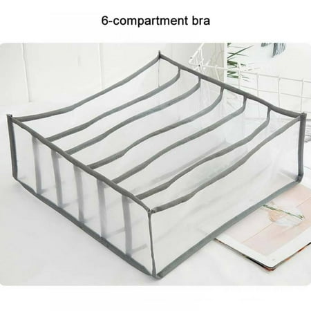 

Promotion Newway Underwear Drawer Organizer Foldable Portable Storage Box Divider Case Container for Underpants Bra Underwear Socks Ties (Gray -6 Cells)