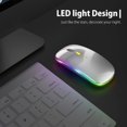 thumbnail image 1 of CHOK Rechargeable wireless mouse dual mode slim portable mouse with LED light USB 2.4GHz and Bluetooth 5.2 wireless silent mouse for laptop Windows/Mac system computers., 1 of 6