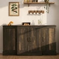 thumbnail image 3 of NAIYUFA Buffet Cabinet with  4 Doors,Storage,Farmhouse Sideboard ,Cabinet with Doors,Kitchen Buffet Storage Cabinet with Adjustable Shelves,Coffee Bar Station Table for Dining Room,Living Room, 3 of 8