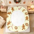 thumbnail image 4 of Erosebridal Gingerbread Cookies Fitted Sheet Queen 3-Piece,Christmas Baking Bedding,Cream,1 Fitted Sheet and 2 Pillowcases, 4 of 6