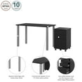 thumbnail image 2 of Table de bureau 48L avec caisson mobile Universel de Bestar, noir, 2 of 9
