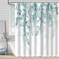 thumbnail image 4 of Cortina de ducha decorativa con plantas de acuarela y ganchos, cortina de baño con flores de plantas silvestres tropicales, 4 of 5