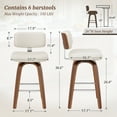 thumbnail image 3 of Dycanpo 26" Swivel Counter Height Bar Stools Set of 2 with Back PU Leather for Home Kitchen, White, 3 of 12