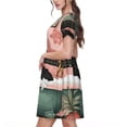 thumbnail image 2 of Balery Black Cat Pink Bathroom Vestidos sueltos de manga corta para mujer, vestidos de verano 2025, vestidos casuales de corte A con vuelo., 2 of 6