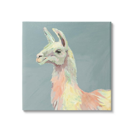 Stupell Industries Pop Style Llama Portrait Painting Gallery Wrapped Canvas Print Wall Art, Design by Avery Tillmon