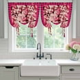 thumbnail image 4 of Valentine's Day Balloon Curtains for Bedroom/Front Door/Bathroom, Romantic Love Pink Plaid Beige Vintage Tie Up Curtains 63 Inch Length Light Filtering Kitchen Curtains Shades for Windows 46"x63", 4 of 8