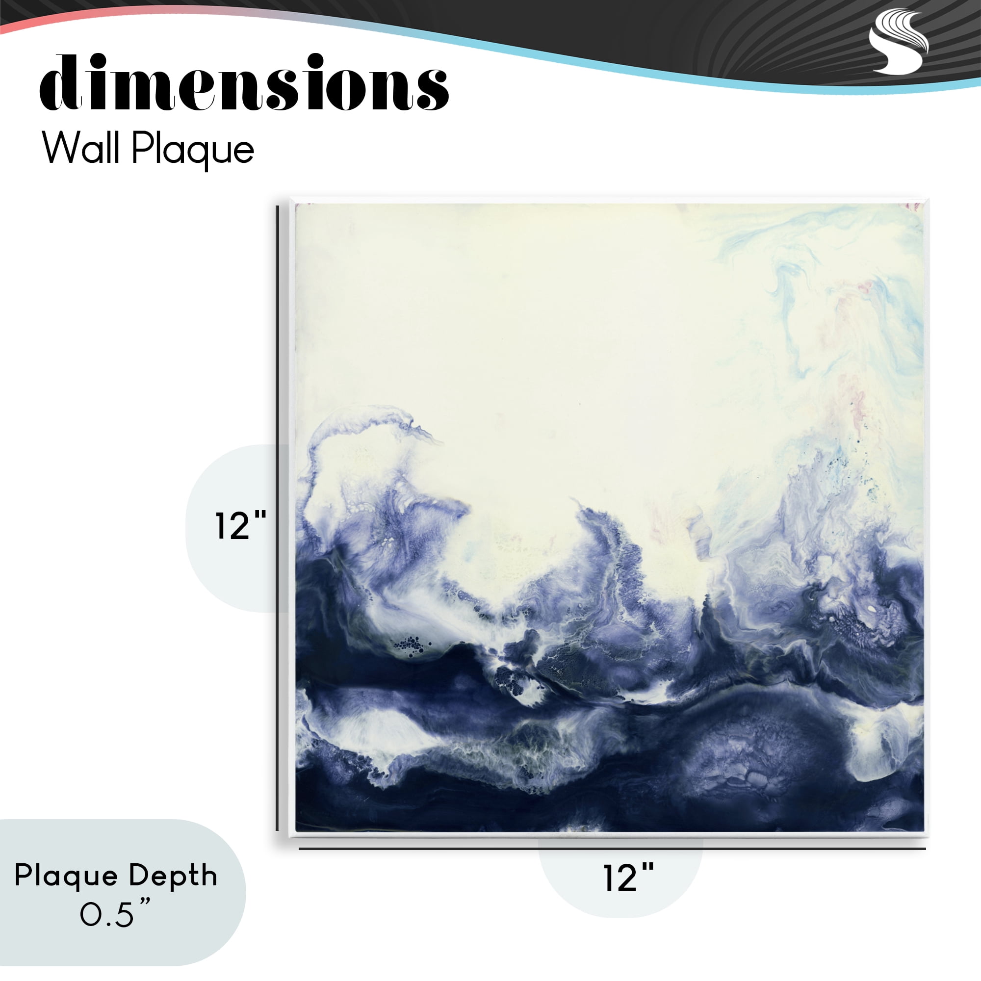 Stupell Industries Oceanic Fluid Swirl Wall Plaque Art, design by Laura Van Horne