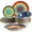 Multi-color, variant on vancasso, Series Arco, 18-Piece Porcelain Dinnerware Set, Colourful Dinner Set, Service for 6