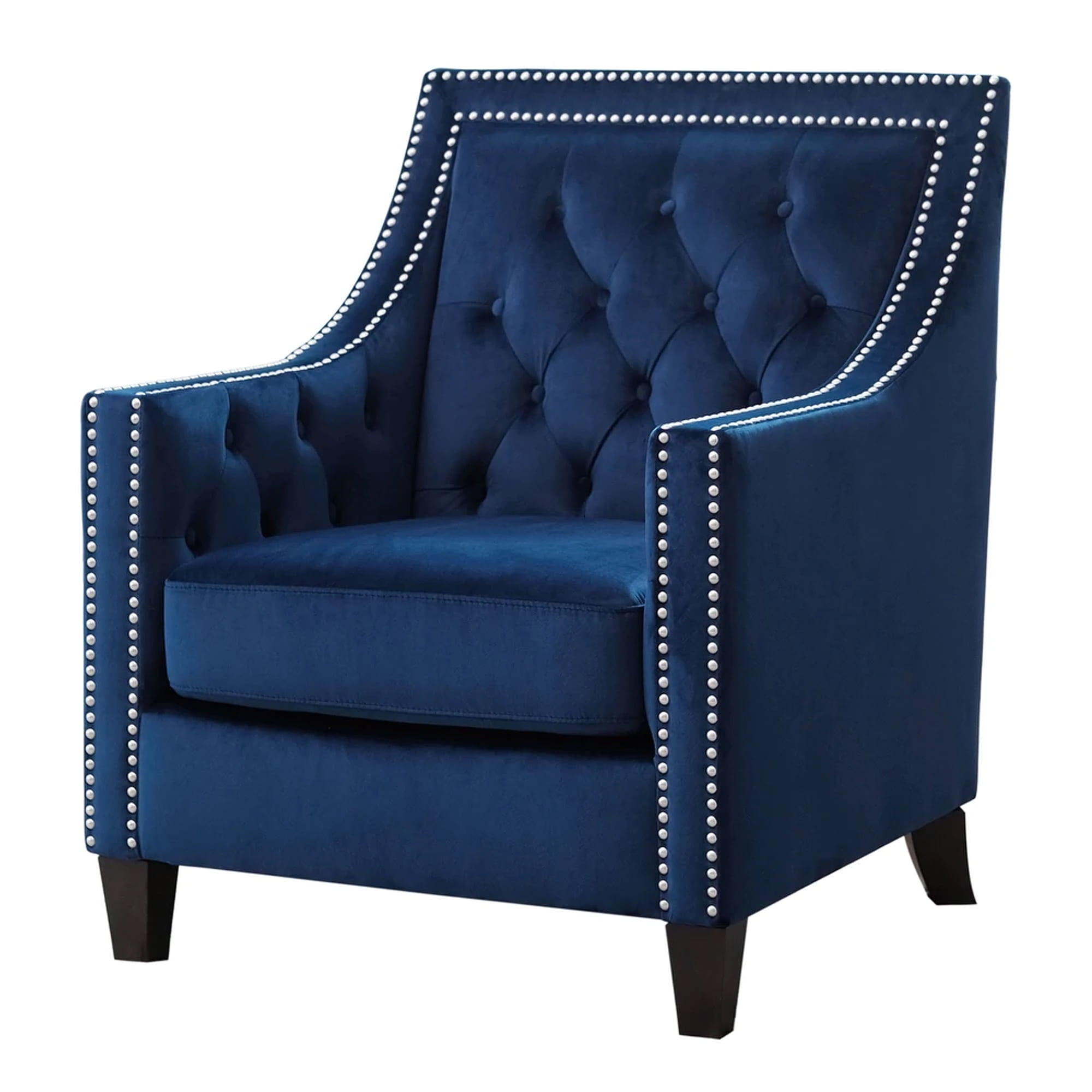 blue nailhead accent chair