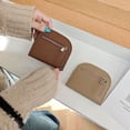 thumbnail image 2 of Monedero pequeño de color sólido con forma de semicírculo para mujer, billetera de moda sencilla con cierre para damas y estudiantes, 2 of 6