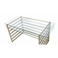 thumbnail image 6 of 28" X 56" X 31" Antique Gold Clear Glass Metal Desk, 6 of 6