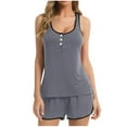 thumbnail image 4 of Censtreet Womens Pajama Set 2 Pieces Sleeveless Short Sleepwear Nightwear Soft Modal Classic Pjs Lounge Sets, 4 of 5