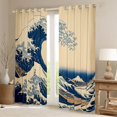 thumbnail image 2 of Homewish Natural Sencery Curtains Pack of 2 (42x84 Each),Japanese Style Curtains Blackout,Beige Blue Bedroom Curtains For Men Women,Luxury Bedroom Decor, 2 of 6