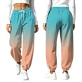 thumbnail image 5 of Xdegoge Sweatpants Women Ombre Casual Joggers High Waisted Athletic Fleece Lined Pants with Pockets Drawstring Loose Fit Workout Activewear Novelty Color Block, 5 of 9