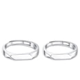 thumbnail image 4 of Anillo de pareja de plata esterlina S925, moda simple, creativo, diamante liso, anillo para hombres y mujeres, 4 of 5