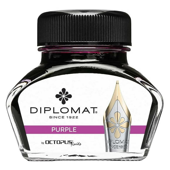 Diplomat D41001011 Octopus Glass Smooth Ink Bottle, Purple, 30ml