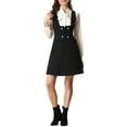 thumbnail image 1 of INSPIRE CHIC Robe Chasuble pour Femme Ligne A à Double Boutonnage Salopettes Bretelles TP Noir, 1 of 6