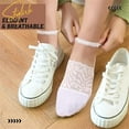 thumbnail image 4 of CAILDANL 4 Pair Pearl Lace Socks for Women, Crystal Tulle Pearl Summer Socks, 4 of 8