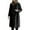 Black, variant on Women's Warm Winter Trench Coat Long Blend Overcoat Fashionable Outerwear For Ladies