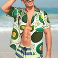 thumbnail image 7 of Fuzoiu Green Avocado Print Hawaiian Shirt for Men, Summer Beach Casual Short Sleeve Button Down Shirts, Men’s Beach Summer Shirts with Pocket,Small, 7 of 7