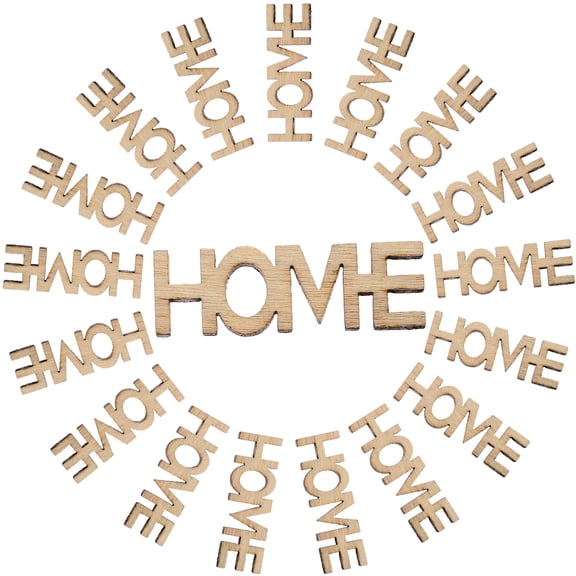 GETAJGHSD Home Letter Pieces Khaki Wood 100Pcs 1.1In X 0.4In