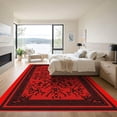 thumbnail image 3 of ODIKA 2'x3' Machine Washable Non-Slip Area Rug, Oriental Red High Traffic Rug with Pad, Red, 1037257, 3 of 8