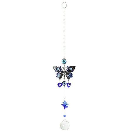 

Partygee for Butterfly for Evil Eye Hanging Crystal Drop Suncatcher Ornament Rainbow Maker Prism Pendant Wind Chimes for Indoor Outdoor Garden Window Decoration