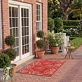 thumbnail image 3 of Safavieh Courtyard Daniel Oriental Indoor/Outdoor Area Rug, Red/Natural, 5'3" x 7'7", 3 of 10